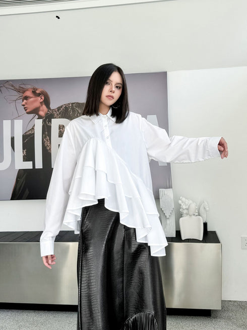 Cascade Layer Frill Blouse